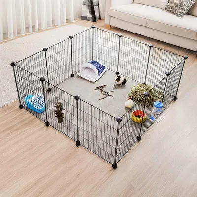 Zdjęcie produktu dla Metalowy klatka dla zwierząt domowych – klatka do zabawy – bezpieczna – 143 x 73 x 46 cm