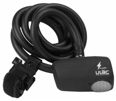 Image de Câble antivol spiralé ULÄC Alarme THE BEE 1200 mm Épaisseur 12 mm Noir