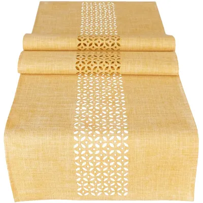 Produktbild von Tischläufer Durchbrochene Ornamente gelb 40x140 cm