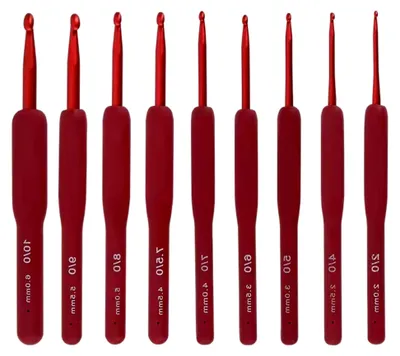 Produktbild von 9-teiliges Häkelhaken-Set mit weichen Silikongriffen für Anfänger, 2-6mm