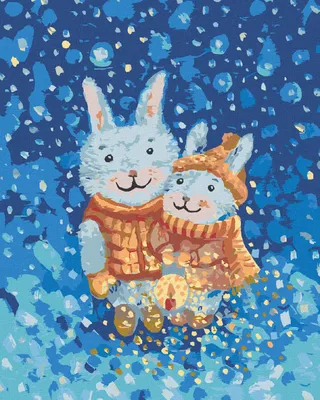 Produktbild von Zuty - Malen nach Zahlen - HASENPAAR IM WINTER, 40x50 cm, ohne Keilrahmen