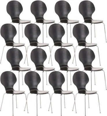 Produktbild von CLP 16er Set Besucherstuhl Diego V2 stapelbar schwarz