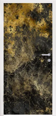 Produktbild von MuchoWow® Türtapete Selbstklebende Türfolie Gold - Luxus - Vintage - Schwarz 85x205 cm Türposter Türaufkleber Klebefolie Türklebefolie - Türverzierung - Türen Dekoration - Plakaten