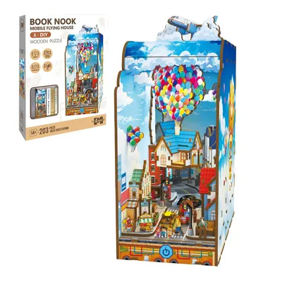 Produktbild von 3D-Puzzle Book Nook KIT, DIY-Puppenhaus-Bausatz mit LED-Licht für Erwachsene