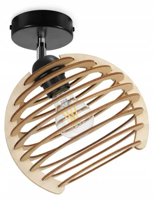 Obrázek produktu pro Moderní stropní a nástěnná lampa, kulatá, dřevěná, LED, designová