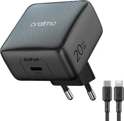 Image de Kit chargeur rapide PowerCube 20 W GaN Câble USB-C vers Lightning