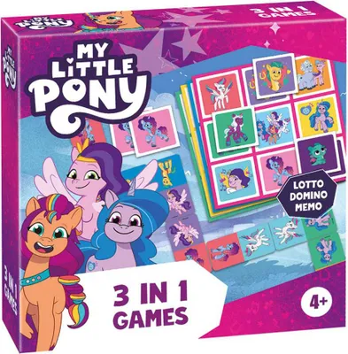 Obrázok produktu pre Tactic Peppa Pig My Little Pony 3 in 1 Lotto, Domino, Memo, Stolová hra, Multižánrové, 4 rok / roky, 15 min, Rodinná hra