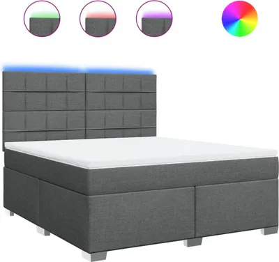 Obrázek produktu pro vidaXL Postel Boxspring s matrací Tmavě šedá 180x200 cm Látka