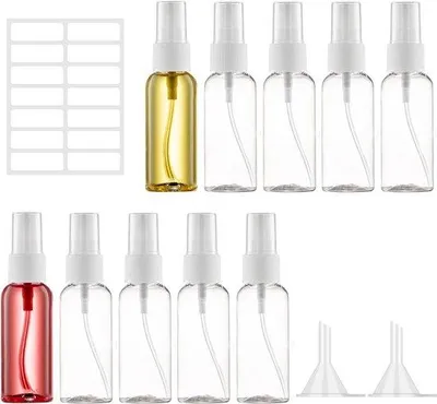 Immagine prodotto di Set di 10 flaconi spray da 50 ml con dosatore, ideali per profumi, acqua e alcol