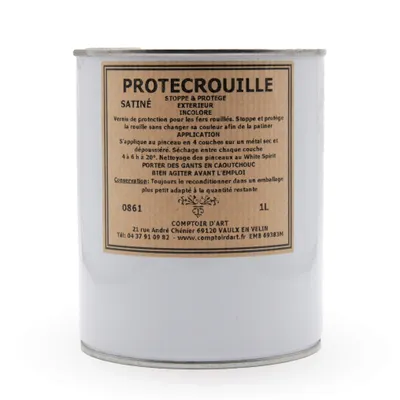 Image de Comptoir D'Art - Vernis de Protection (0861) Pour Métaux Ferreux - Antirouille - Protection Corrosion - Vernis Métal (Satin, 1L)