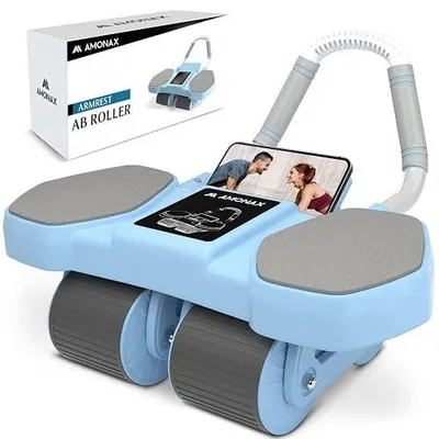Zdjęcie produktu dla Roller do ćwiczeń brzucha czterokołowy z pianką ergonomiczny dla kobiet