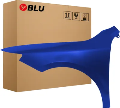 Zdjęcie produktu dla BLU Błotnik pasujący do Skoda Superb II 3T LIFT LF5A Lewy Niebieski PacificBlau | 2013-2015 | Przedni Przód | Lakierowany | Gotowy do montażu | Stal