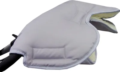 Produktbild von BAMBINIWELT universaler Muff Handwärmer für Kinderwagen Buggy Jogger mit Wolle UNI HELLGRAU