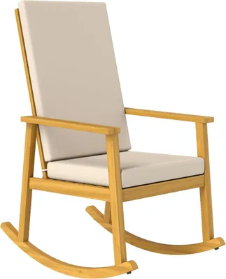 Produktbild von Schaukelstuhl outdoor aus Akazienholz mit Kissen, bis 160 kg, Beige