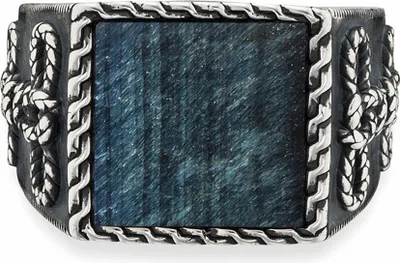 Produktbild von cai Ring 925/- Sterling Silber weiß 066 (21,0) Tigerauge blau 132270762