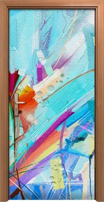 Produktbild von Türposter 90x200 cm Türaufkleber Türtapete Türfolie Klebefolie Malerei abstrakte farbige