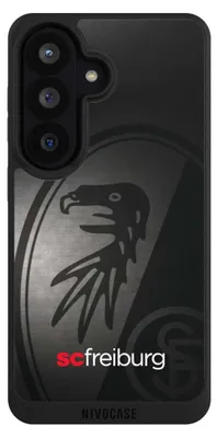 Produktbild von NIVOCASE Handyhülle für Samsung Galaxy S26  Hülle NIVOpure Case Schwarz Metallic Look Offizielles Lizenzprodukt SC Freiburg