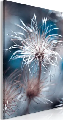 Produktbild von Vliesstoff Leinwandbild - Plant in Blues (1 Part) Vertical 60x90 cm Blumen b-A-0478-b-a