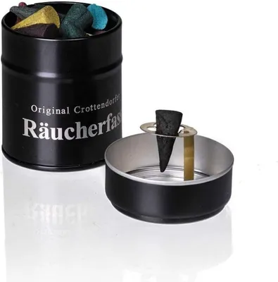 Produktbild von Crottendorfer Räucherfass mit 20 Räucherkerzen - Bunte Mischung