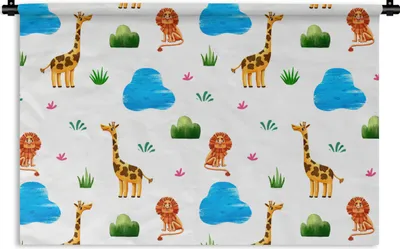 Produktbild von MuchoWow® Wandteppich Wandbehang Löwe - Design - Tiere - Kind 60x40 cm Tapisserie Dekoration Wandtuch - Wanddekorationen