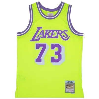 Produktbild von Dennis Rodman #73 Los Angeles Lakers 98 NBA Mitchell & Ness Neon Tropical Swingman Trikot Gelb-M