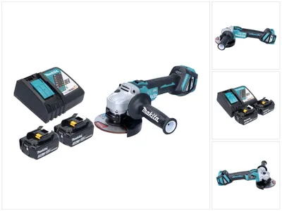Produktbild von Makita DGA 513 RF Akku Winkelschleifer 18 V 125 mm Brushless + 2x Akku 3,0 Ah + Ladegerät
