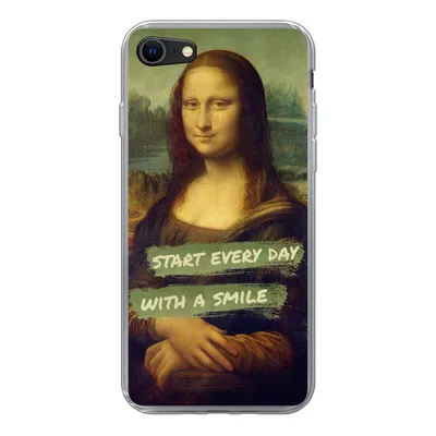 Produktbild von MuchoWow® Handyhülle Schutzhülle Hülle für iPhone SE 2022 Mona Lisa - Zitat - Da Vinci Silikon Softcase Handy Hülle - Schutzhülle