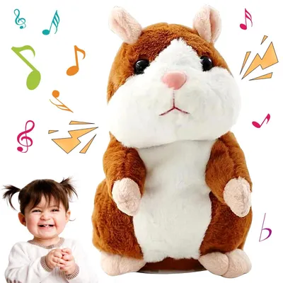 Produktbild von Plüschhamster Kuscheltier Sprechender Hamster - Wiederholt Worte - Gesang und Pfeifen - Kinder