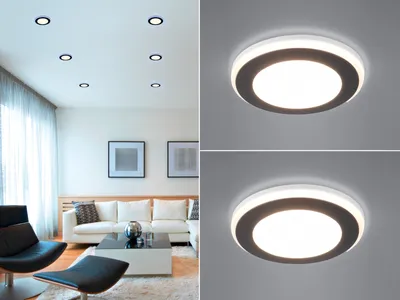 Produktbild von LED Decken Einbauleuchte Set Schwarz Einbaustrahler Ø8,2cm Flurbeleuchtung Küche