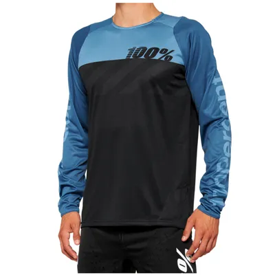 Produktbild von 100% SPEEDLAB Langarm Fahrradtrikot für den Sommer - R-CORE - Schwarz/Blau XL