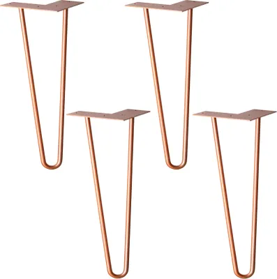 Produktbild von WAGNER Möbelbeine HAIRPIN LEGS Retro 4tlg. Set - 12 x 12 x 40 cm, Stahl, kupfer, Bein schräg & Anschraubplatte - 12824404