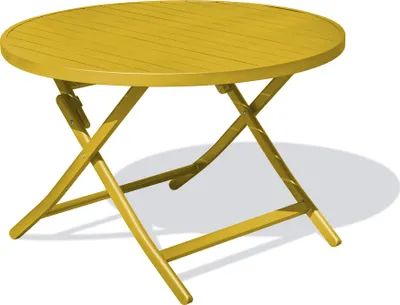 Produktbild von Runder Gartenklapptisch, Aluminium, senfgelb