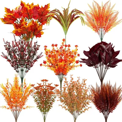 Produktbild von 10 künstliche Blumen, Herbstblumen, dekorative Blumen, künstliche Herbstblumen