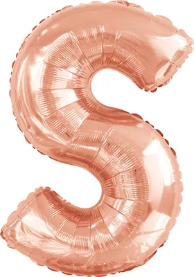 Productafbeelding van Folieballon, letter S, roze goud - 88 cm
