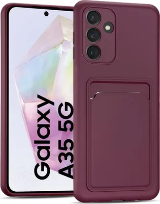 Immagine prodotto di Custodia per cellulare per Samsung Galaxy A35 5G cover protettiva in silicone con slot per schede Slim Wallet Case, Lampone