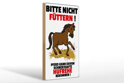 Produktbild von Holzschild Pferd 20x30cm nicht füttern schmerzhaft Hufrehe