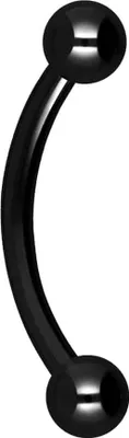 Produktbild von Bauchnabel-Piercing, Rook Piercing Chirurgenstahl Banane Schwarz Stablänge: 14mm + Stabstärke: 1,6mm + Kugelgröße: 4mm