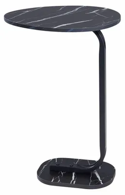Produktbild von HOWHOMELY | Couchtisch - Seitentisch - schwarz - 37 x 59 cm - Sofatisch - Marmorplatte - Praktisch