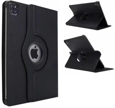 Productafbeelding van Zwarte iPad-hoes – Tablethoes – Geschikt voor Apple iPad – 360° draaibare standaard – Zwart – Beschermhoes voor iPad Pro 4e en 5e generatie – 9,7 inch – CHPN
