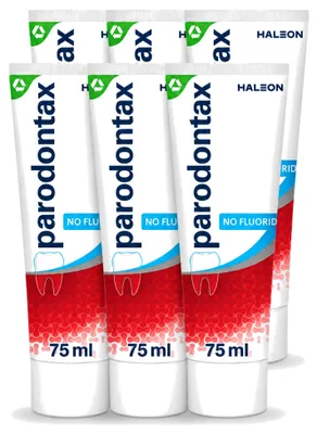 Image de 6 tubes de dentifrice Parodontax, sans fluor, 75 ml, lot avantage, 6 pièces
