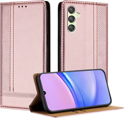 Produktbild von Handyhülle für Samsung Galaxy A24 4G Leder Flip Klappbare Schutzhülle mit Standfunktion Pink