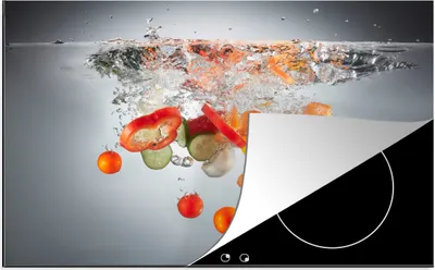 Produktbild von KitchenYeah© Herdabdeckplatte Gemüse - Wasser - Gurke , 80x52cm, Küche Deko, Glaskeramikkochfeld Herdabdeckung, Abdeckplatte fùr Kochfeld