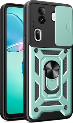 Produktbild von Hülle für Oppo Reno11 Pro Magnetische Ring Ständer Halter Dia Kameraschutz TPU Bumper Silikon Schutzhülle Grün