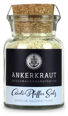 Zdjęcie produktu dla Ankerkraut Aioli-Pfeffer Salz, 155 g, Czosnek, Pieprz
