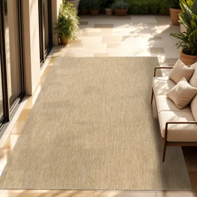 Produktbild von In- & Outdoor Teppich Flachgewebe einfarbig modern wetterfest für Terrasse Küche Grösse 160x220 cm