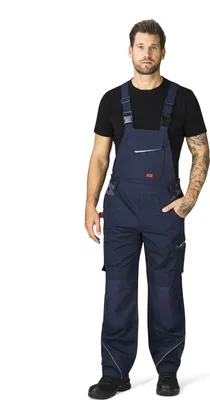 Produktbild von HERO by John Medoox EDMONTON PRO WORKWEAR Herren Arbeits-Cargo-Latzhose Regular Fit 52 marine