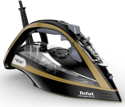 Zdjęcie produktu dla Tefal FV9865E0, Żelazko suche i parowe, Stopa Durilium Autoclean, 250 g/min, Czarny, Złoto, 60 g/min, 0,35 l