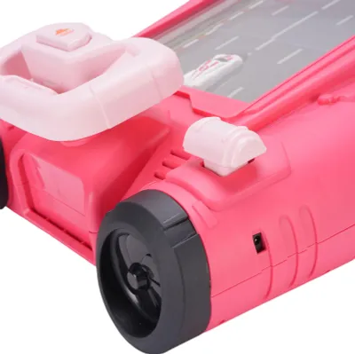 Obrázek produktu pro Hračka závodní auto s volantem, interaktivní herní konzole pro rodiče a děti, růžová