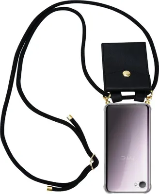 Produktbild von Cadorabo Hülle für HTC Desire 12 Schutzhülle in Schwarz Handy Kette Silikon Kordel abnehmbares Etui