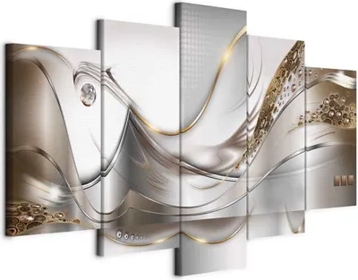 Produktbild von Italienischer Leinwand Leinwandbild - Golden Flight 200x100 cm Abstrakt a-A-0004-b-o
